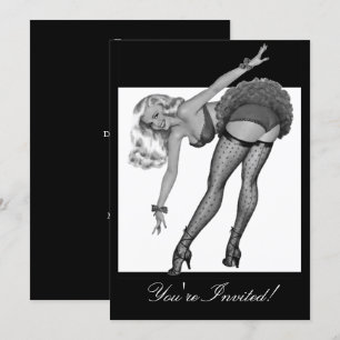 Invitation Black & White Style Pin-Up Girl 19