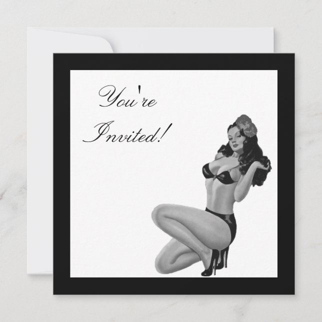 Invitation Black & White Style Pin-Up Girl 20 (Devant)
