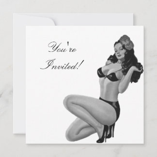 Invitation Black & White Style Pin-Up Girl 20