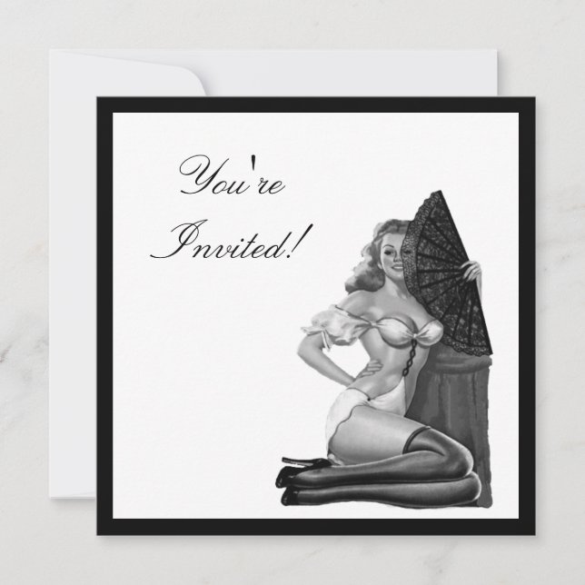 Invitation Black & White Style Pin-Up Girl 21 (Devant)