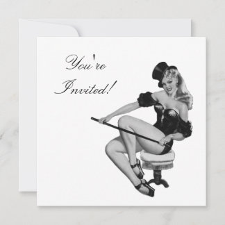 Invitation Black & White Style Pin-Up Girl 5