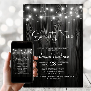 Invitation Black Wood 75e fête d'anniversaire