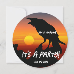 Invitation Blackbird Party Sunset Raven