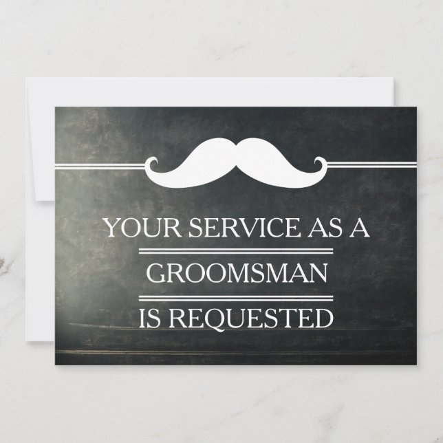 Invitation Blackboard Your Service as a Groomsman Request (Devant)