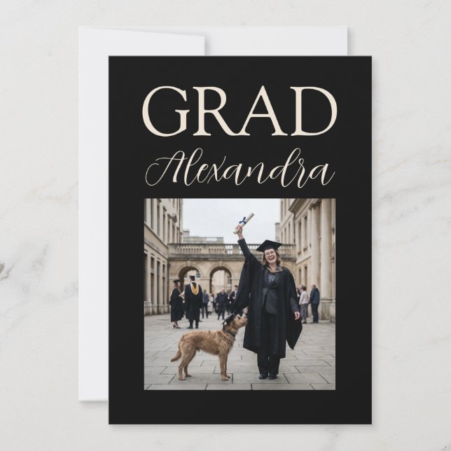 Invitation BlackIvoryVeterinary Medicine Graduation Party (Devant)