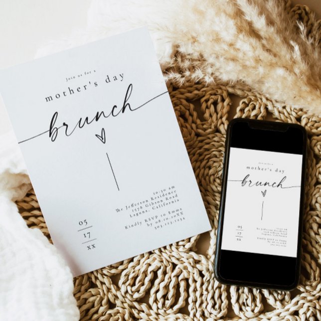 Invitation BLAIR Moderne minimaliste Coeur Fête des Mères Bru (Créateur téléchargé)