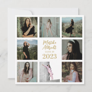 Invitation Blanc classique et simple   Diplôme photo