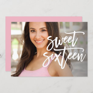 Invitation blanc d'anniversaire de photo de sweet