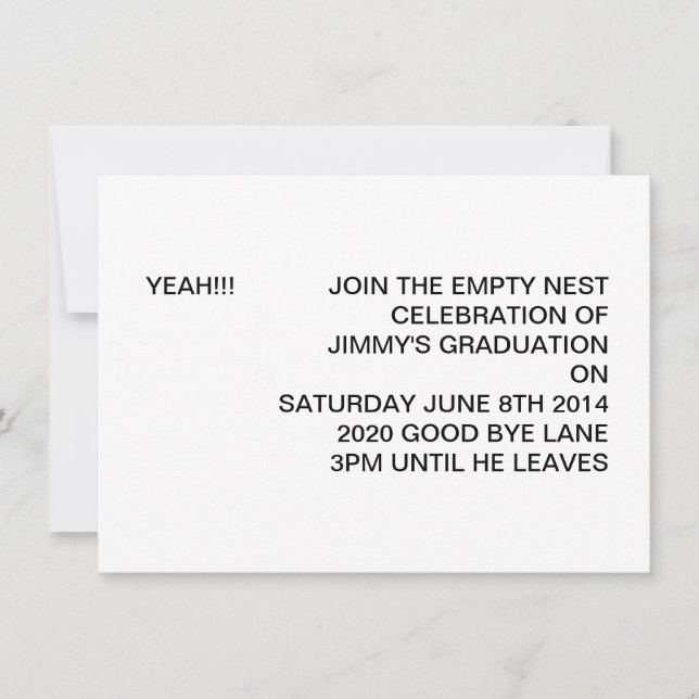 Invitation Blanc de base de 5 po x 7 po (Devant)
