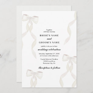 Invitation  blanc formel Mariage formel