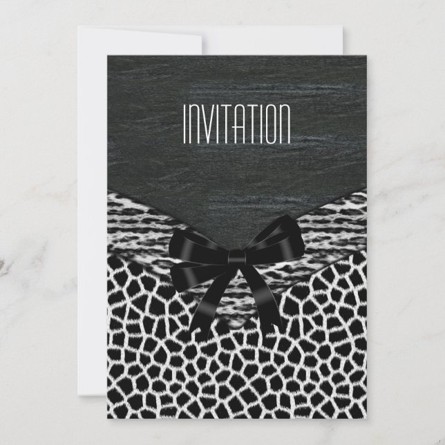 Invitation Blanc noir sauvage (Devant)