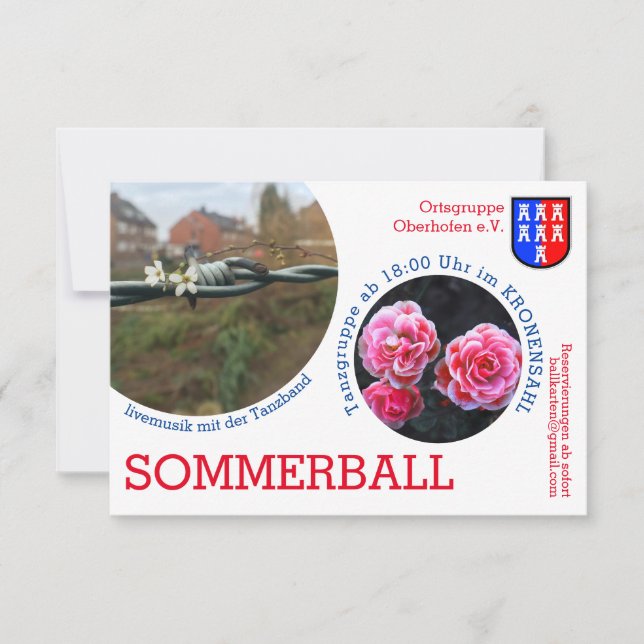 Invitation Blanc, rouge, noir (Devant)