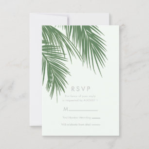 Invitation Blanc Vert Élégant Palm Tropical Feuilles RSVP