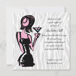 Invitation blanc zèbre ; bachelorette