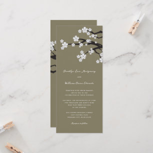 Invitation Blanc Zen Sakura Cerry Blossoms Mariage asiatique
