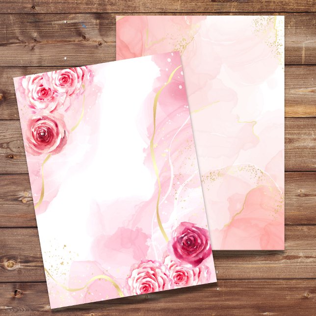 Invitation blanche 5x7 Aquarelle Magenta Rose (Créateur téléchargé)