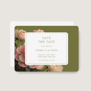 Invitation BLANCHE   Mariage Rose Vintage vert olive