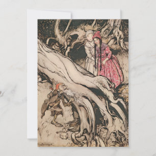 Invitation Blanche neige et rouge Rose par Arthur Rackham