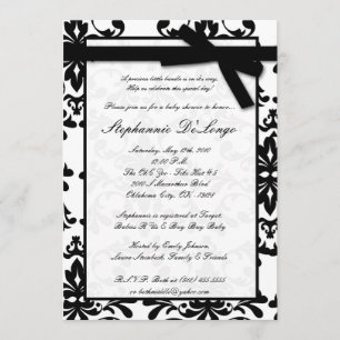 invitation blanche noire de baby shower d'arc de