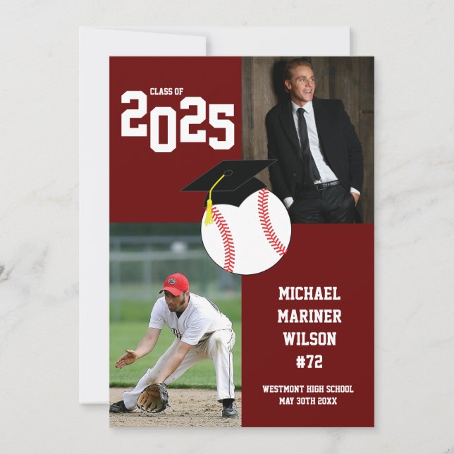 Invitation Blancs de baseball (Devant)