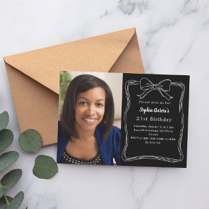 Invitation Blancs noirs dessinés à la main