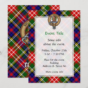 Invitation Blason de Clan Christie sur tartan