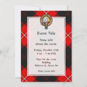 Invitation Blason de Clan Cunningham sur tartan