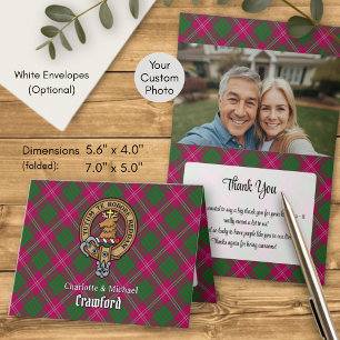 Invitation Blason du clan Crawford sur tartan
