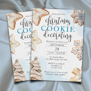 Invitation Bleu Aquarelle glace Cookie Décoration