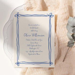 Invitation Bleu Arc Décoration de Mariage aux Bleuets