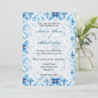 Bleu Blanc Batik Mariage Floral
