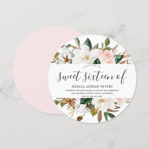 Invitation Bleu & Blanc Belles Fleurs Douces 16