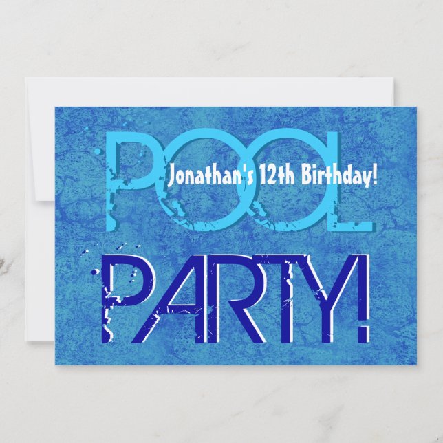 Invitation Bleu blanc bleu V01 pour le 12e anniversaire de la (Devant)