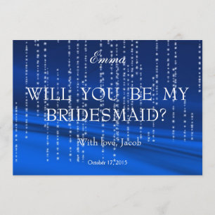 Invitation Bleu Blanc Parties scintillant Foil Seras-Tu Ma Po