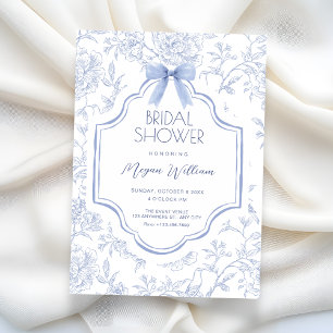 Invitation Bleu blanc vintage arc-de-cercle nuptiale