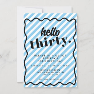 Invitation Bleu Blancs Trente 30e anniversaire