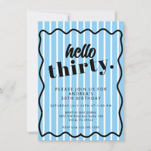 Invitation Bleu Blancs Trente 30e anniversaire