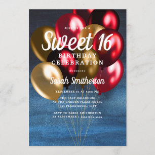 Invitation Bleu bleu Rouge or Ballons doux 16