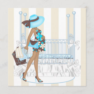 Invitation Bleu Brown Baby Boy Douche