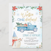 Bleu Camion Poinsettia Hiver Onederland Anniversai