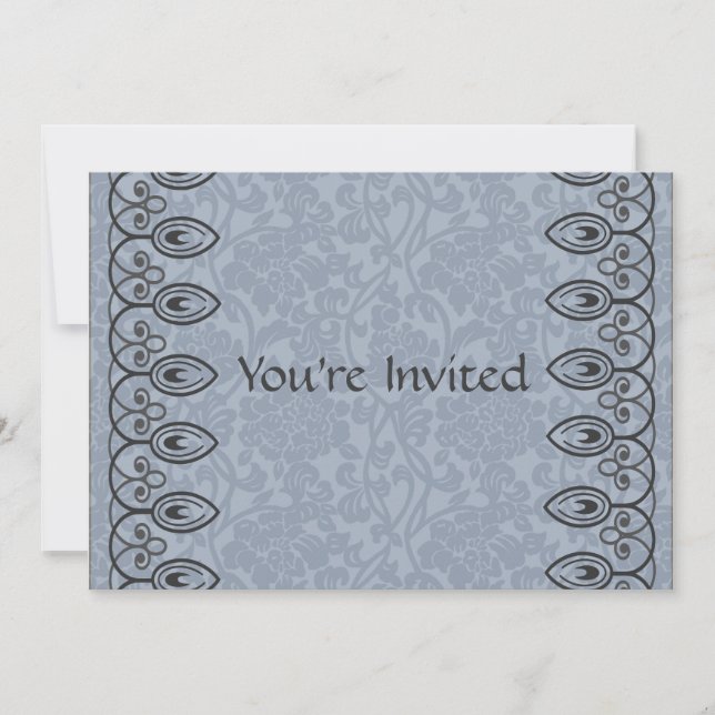 Invitation bleu-clair de Fête de la mariée de (Devant)