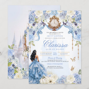 Invitation Bleu clair Doux 16 Cendrillon V2