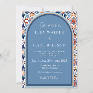 Invitation Bleu Clair Et Mariage Carrelage Chic