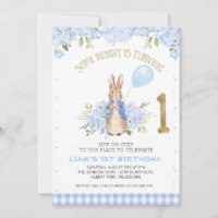 Bleu clair Pierre Rabbit 1er anniversaire