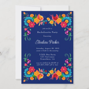 Invitation Bleu coloré Mexicaine Fiesta Bachelorette Party
