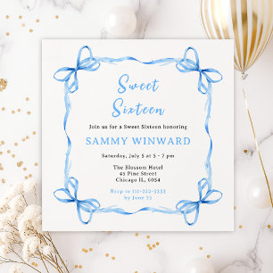 Invitation Bleu Coquette  Sweet sixteen