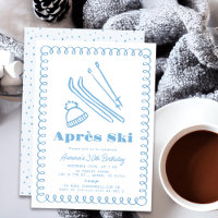 Bleu Creusé À La Main Après Ski Hiver Adulte Anniv