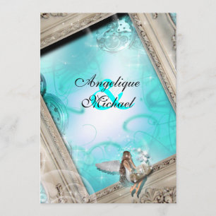 Invitation Bleu d'aqua mariage de Fairytale