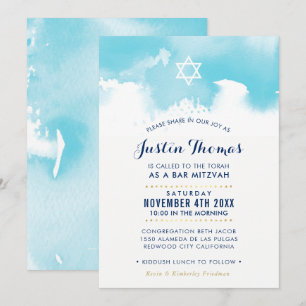 Invitation bleu d'aquarelle d'aqua moderne de la