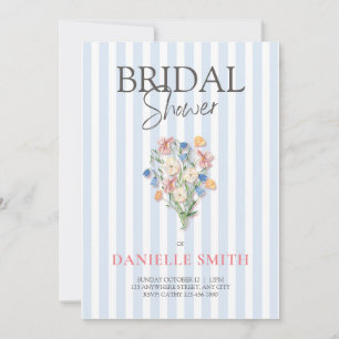 Invitation Bleu de bande et Floral de douche nuptiale Invitat